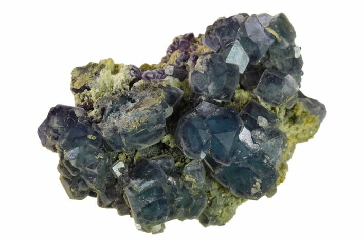 Blue Cubic Fluorite Crystal Cluster - China #137642